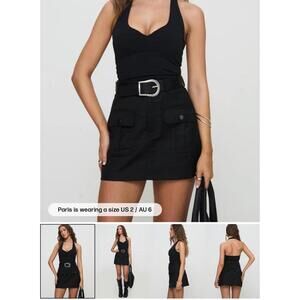 Spinning out mini skirt black Size 4